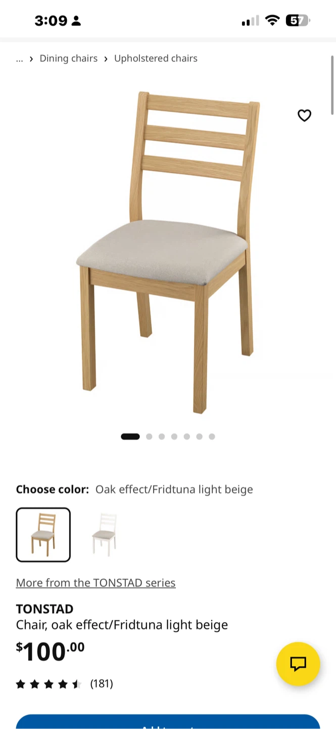 IKEA Danderyd table and 3TONSTAD Dining Chair - photo 2