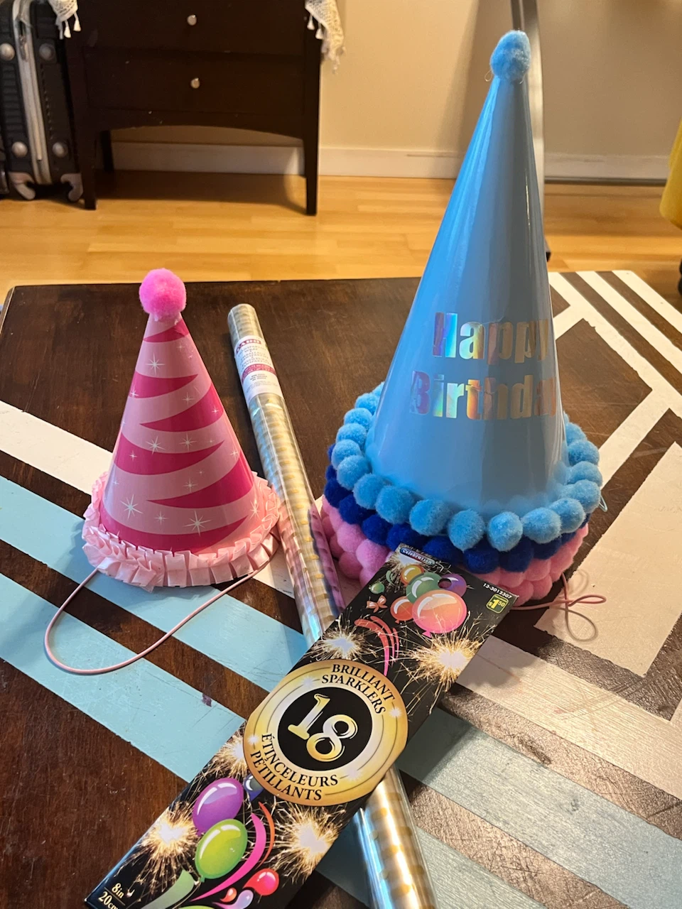 Happy Birthday Party Hats & Sparklers & Transparent Wrap - photo 2