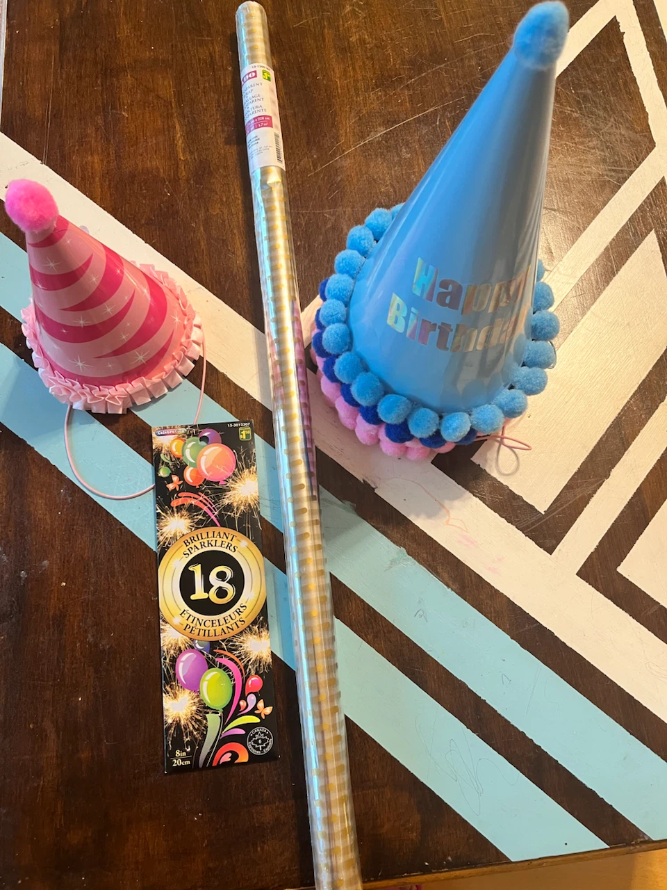 Happy Birthday Party Hats & Sparklers & Transparent Wrap - photo 3