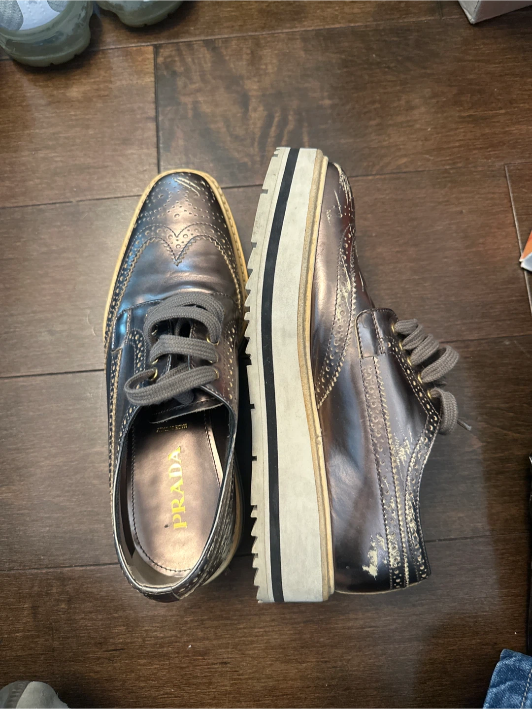 Prada Wingtip Platform Shoes