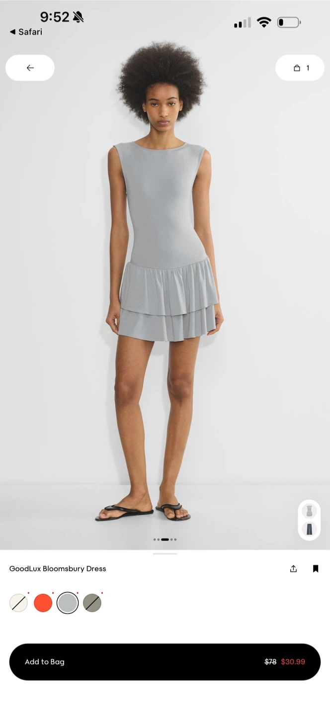 Wilfred Grey Sleeveless Tiered Dress