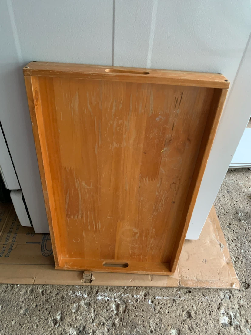 Wooden tray  especially for artists with folding stand