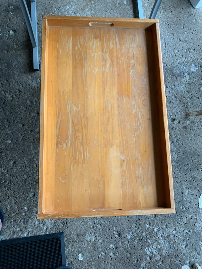 Wooden tray  especially for artists with folding stand - photo 4