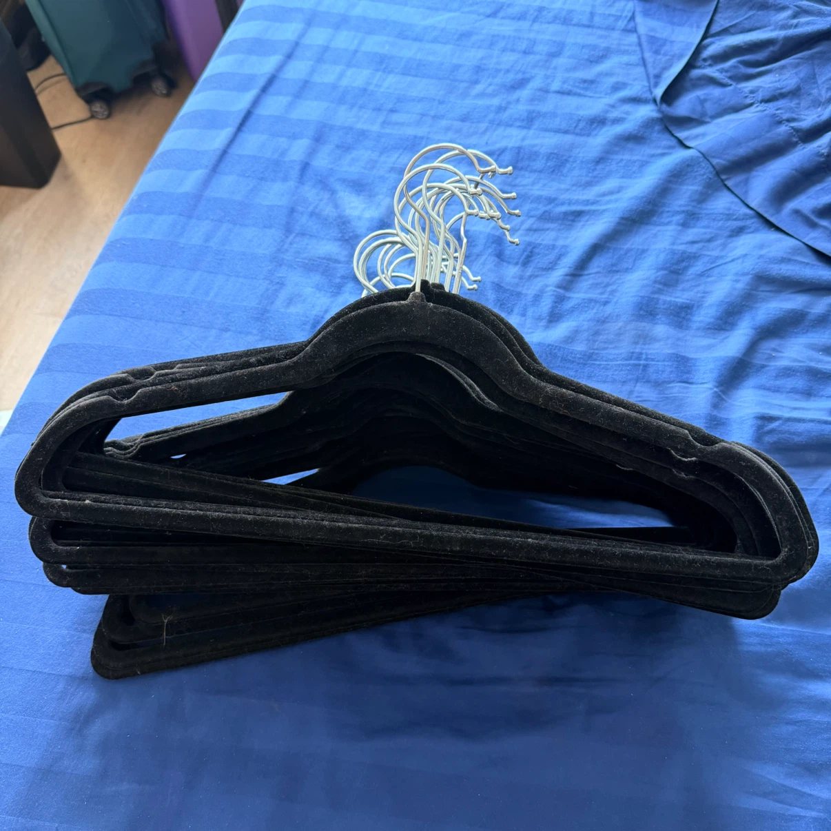 Black Velvet Clothes Hangers (Set of 34)