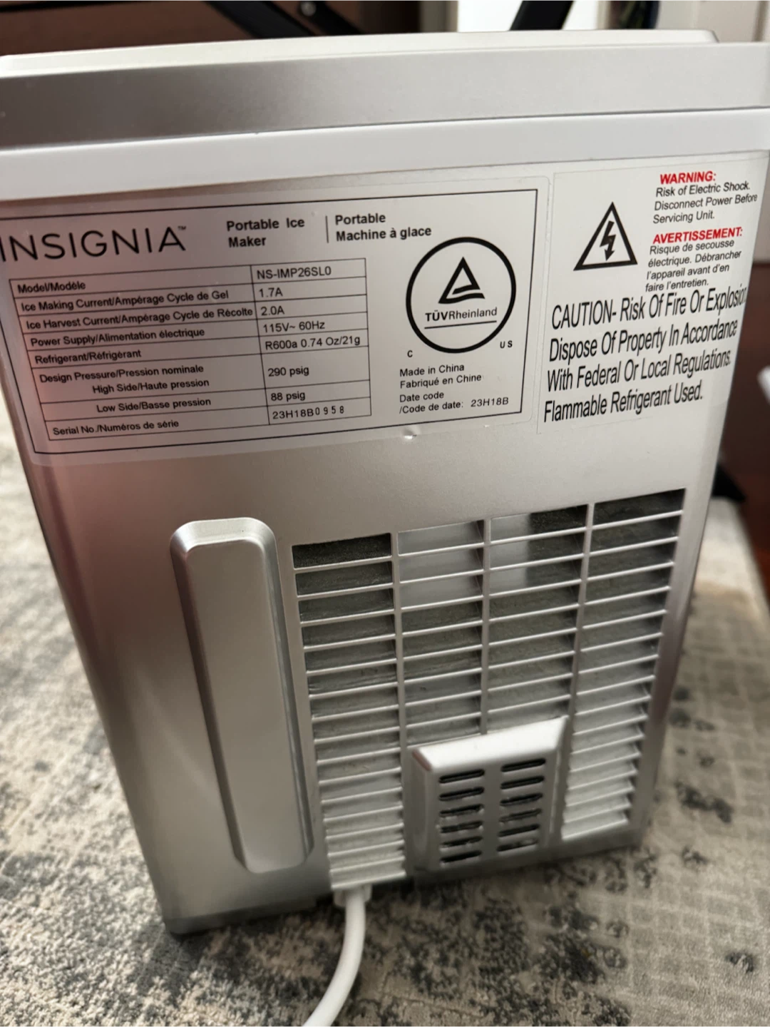 Insignia Portable Ice Maker NS-IMP26SL0 - photo 3
