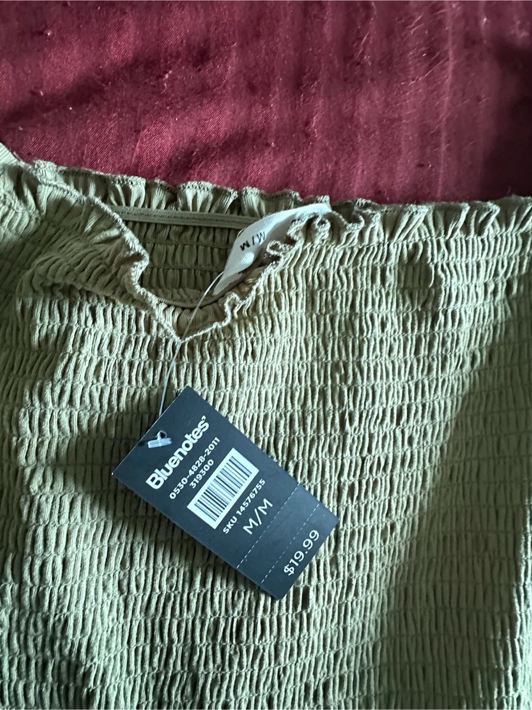 Bluenotes Smocked Off-the-Shoulder Dress - Olive Green