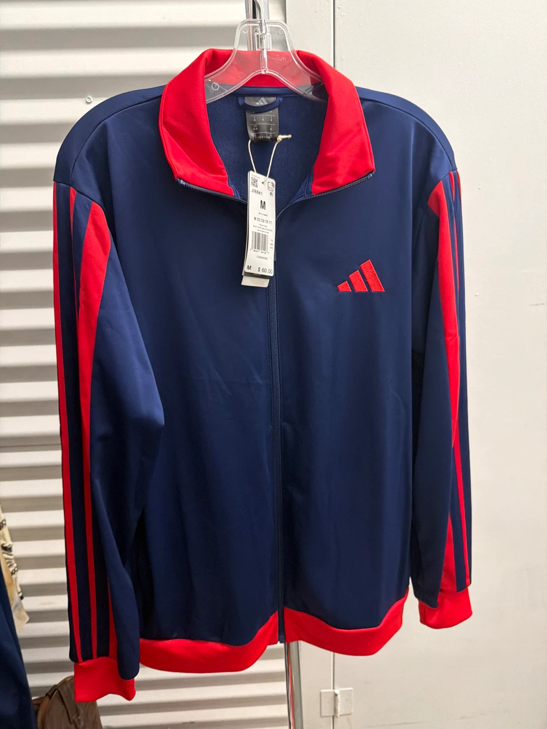 Adidas Track Jacket Navy/Red Size M