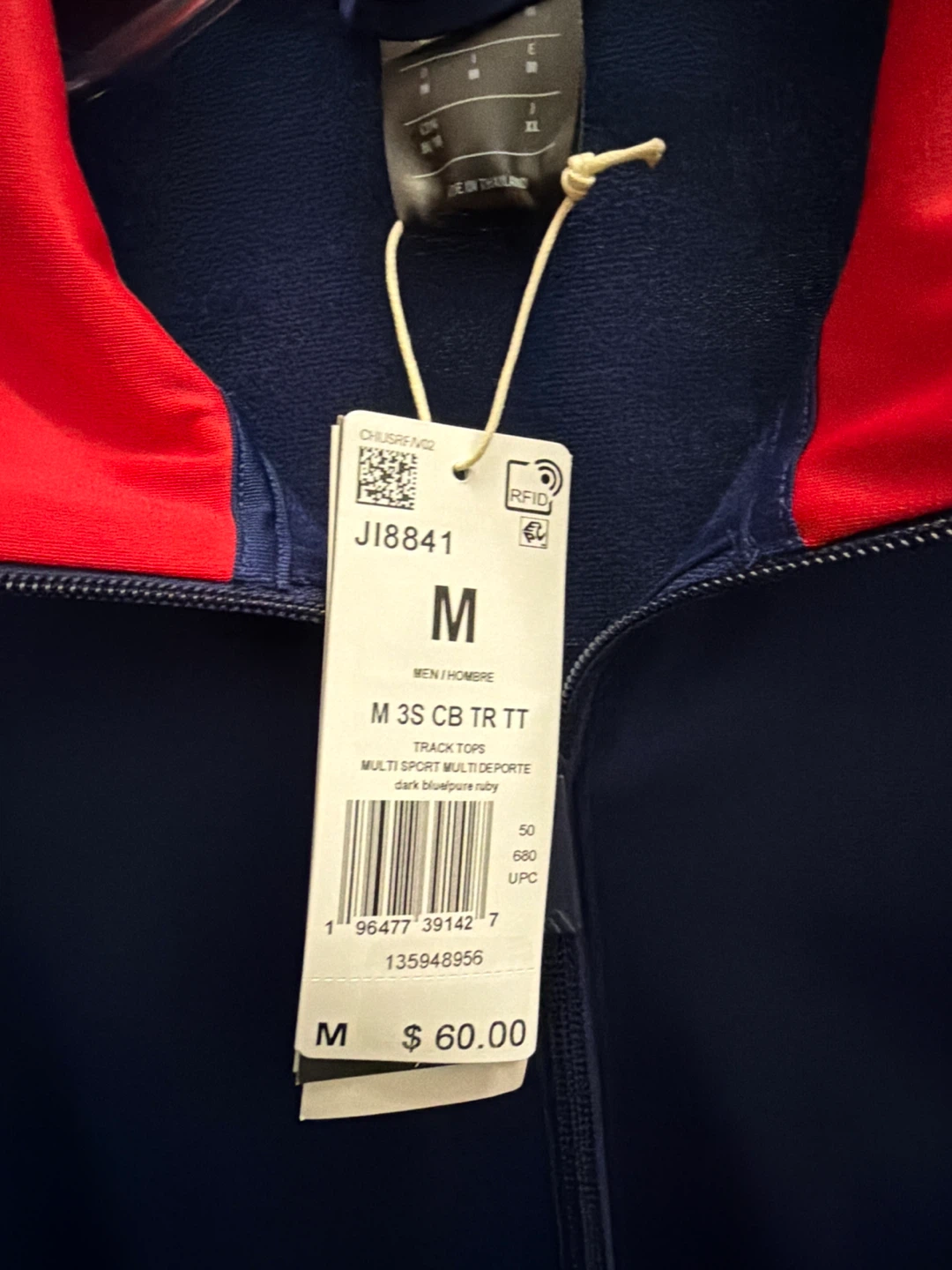 Adidas Track Jacket Navy/Red Size M - photo 2
