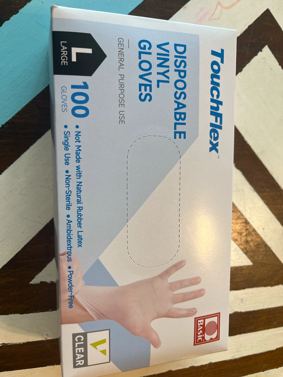 TouchFlex Disposable Vinyl Gloves - Large - 100 Count