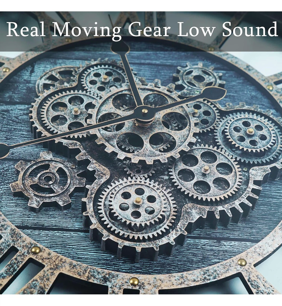 30" Industrial Style Wall Clock with Moving Gears - photo 4