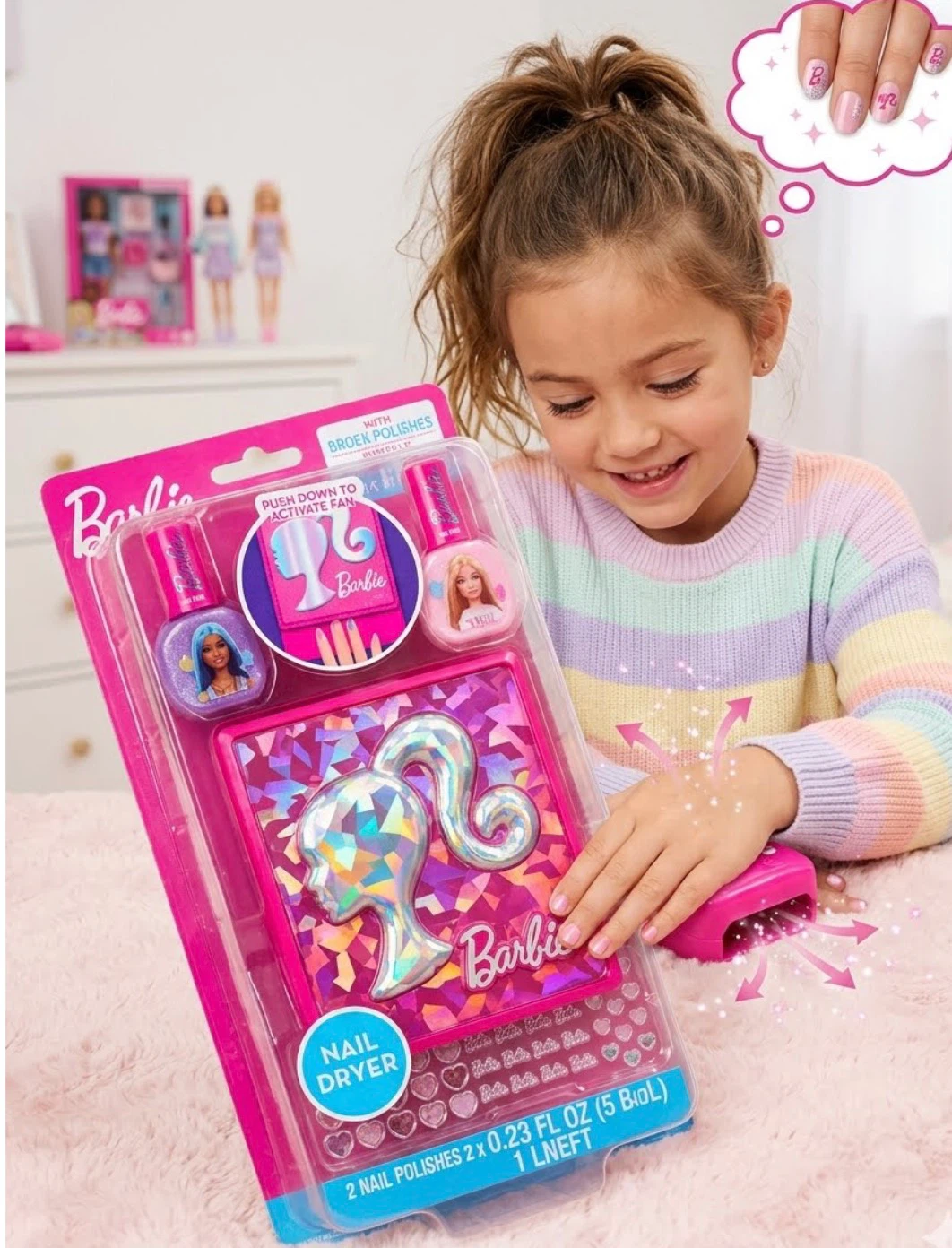 Barbie Nail Dryer and 2 Nail Polishes Set - photo 3