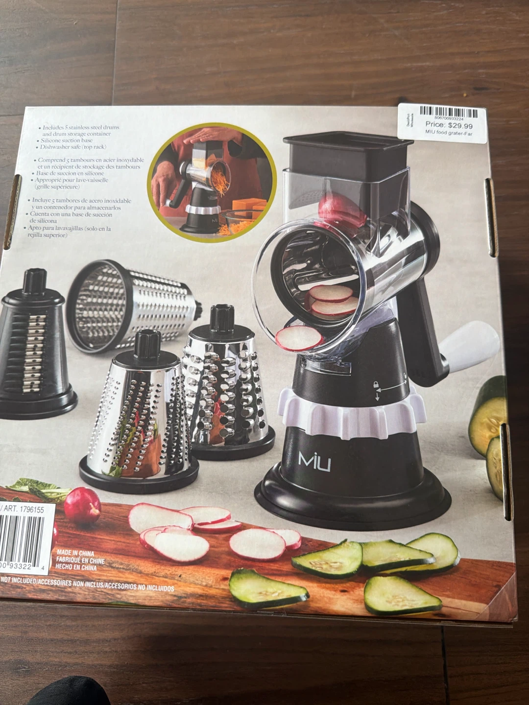 MiU Rotary Food Grater with 5 Drums