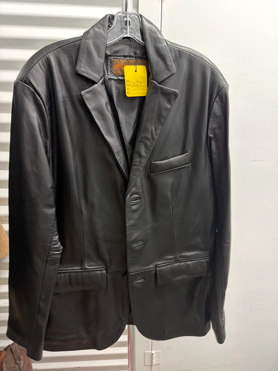 Studio Milan Black Leather Blazer - Size M