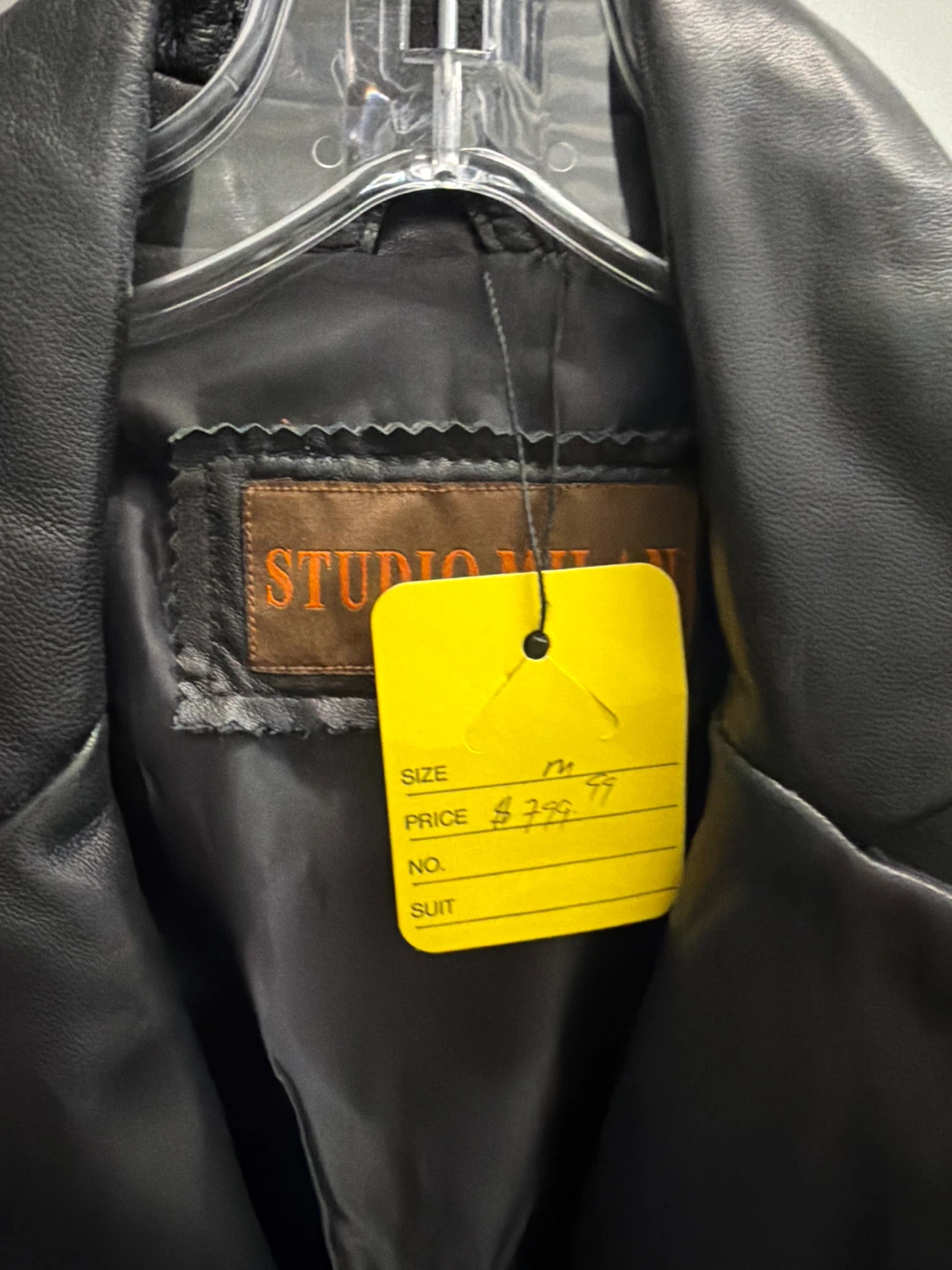 Studio Milan Black Leather Blazer - Size M - photo 2