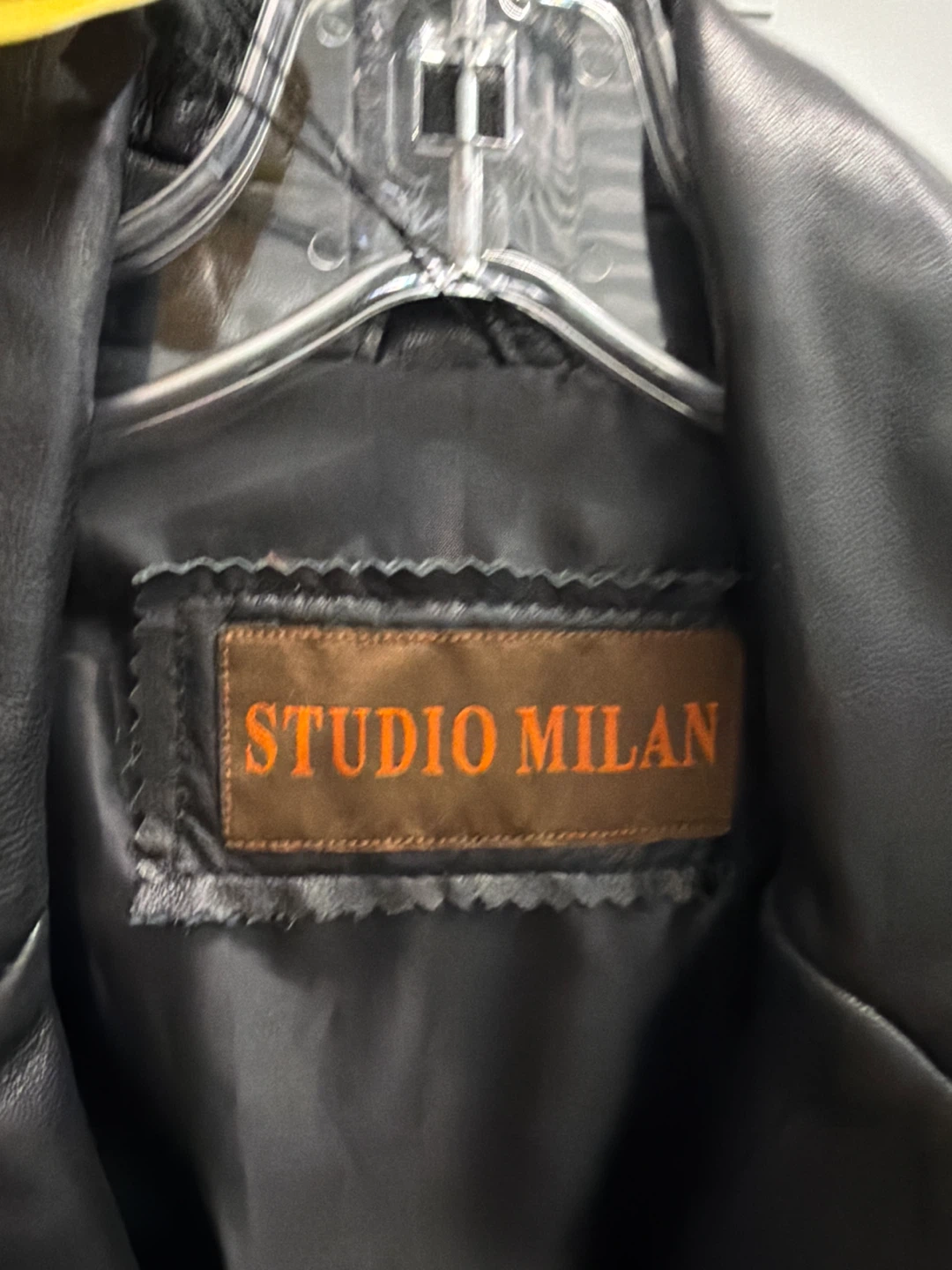 Studio Milan Black Leather Blazer - Size M - photo 3