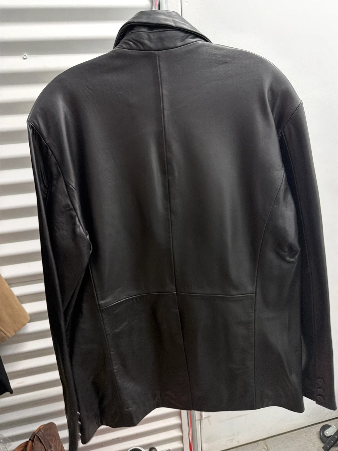 Studio Milan Black Leather Blazer - Size M - photo 5