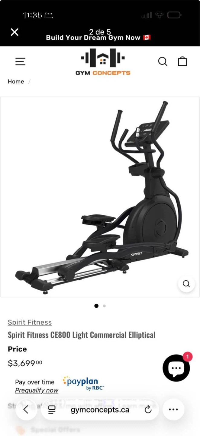 Spirit Fitness CE800 Light Commercial Elliptical - photo 4