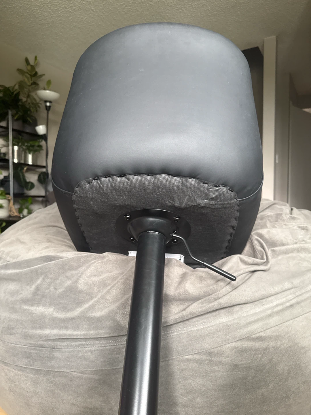 2x Black Faux Leather Adjustable Bar Stools - photo 2