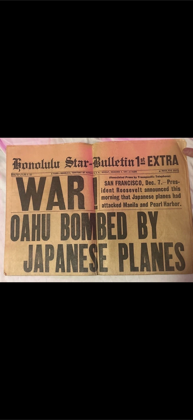 Honolulu Star-Bulletin 1st EXTRA Newspaper - Dec 7, 1941