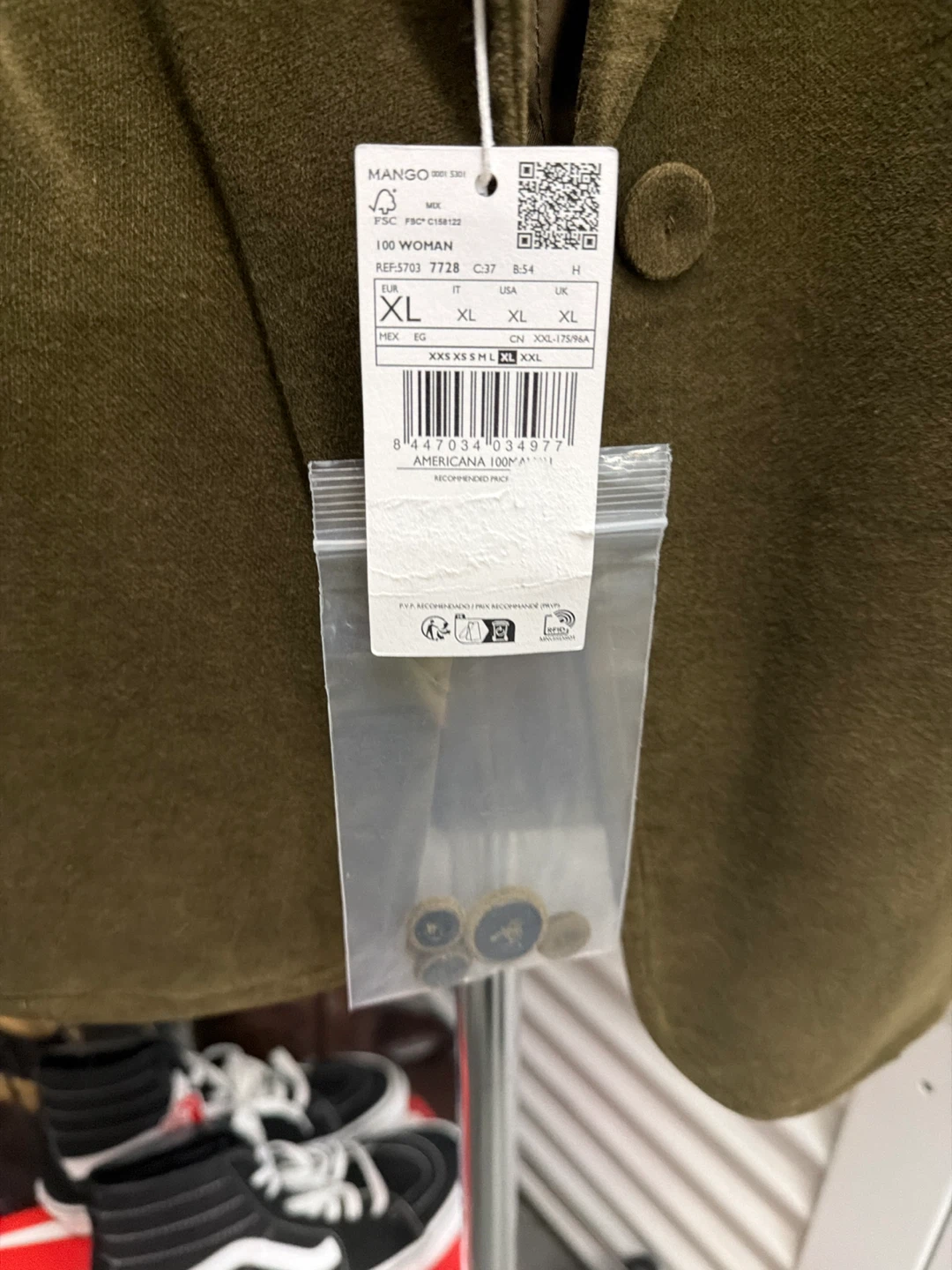 MNG Olive Corduroy Blazer - Size XL - photo 2