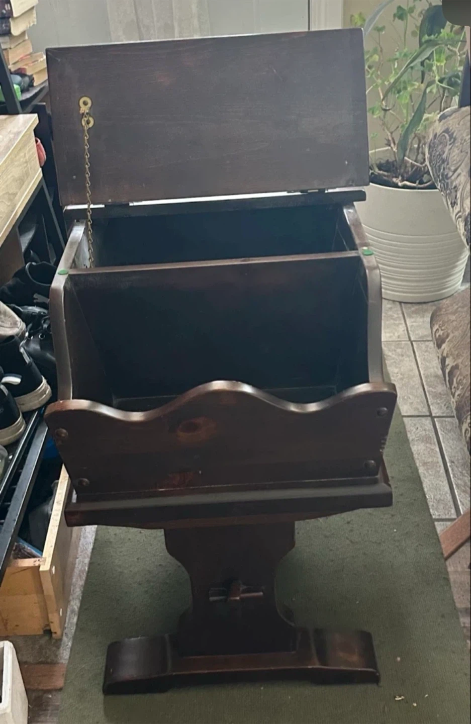 Wooden Magazine Rack with Storage - photo 3