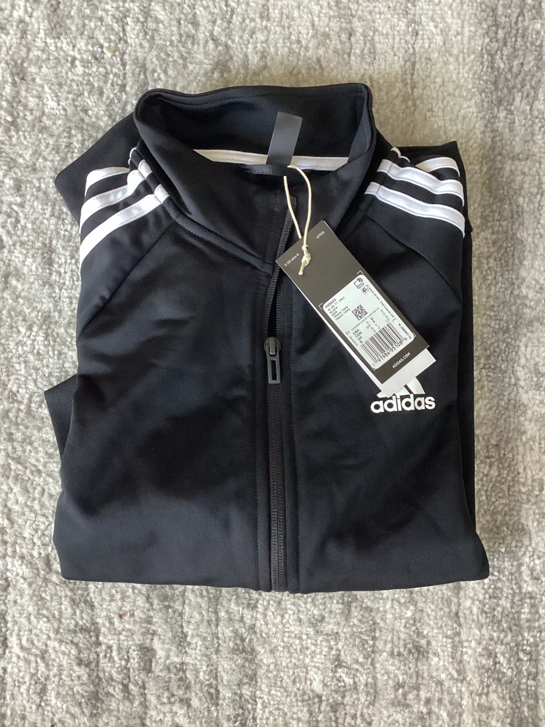 Adidas Track Jacket Black White Stripes