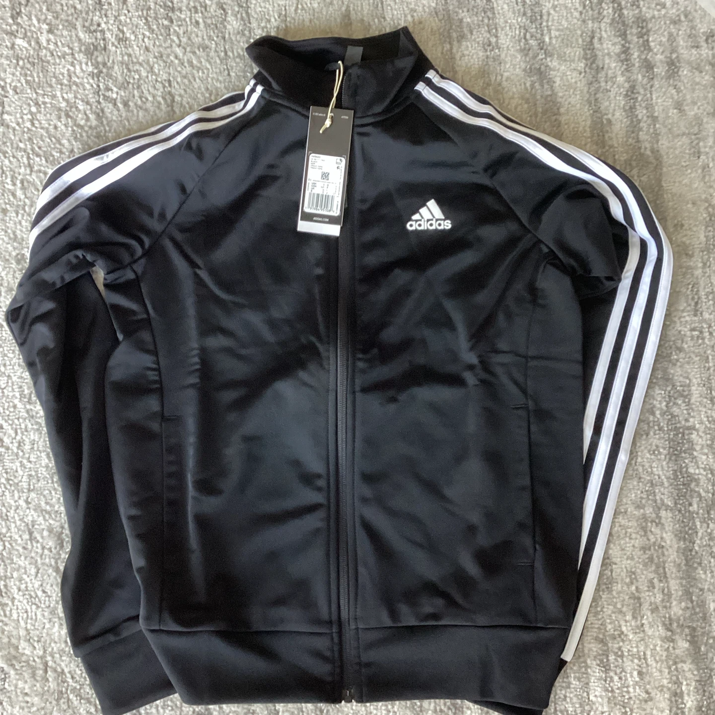Adidas Track Jacket Black White Stripes - photo 2