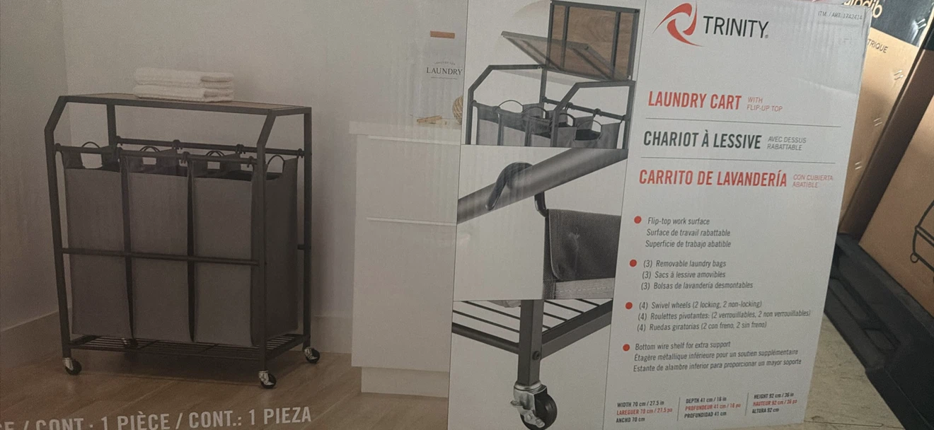 Trinity Laundry Cart with Flip-Top Lid brand new sealed box - photo 3