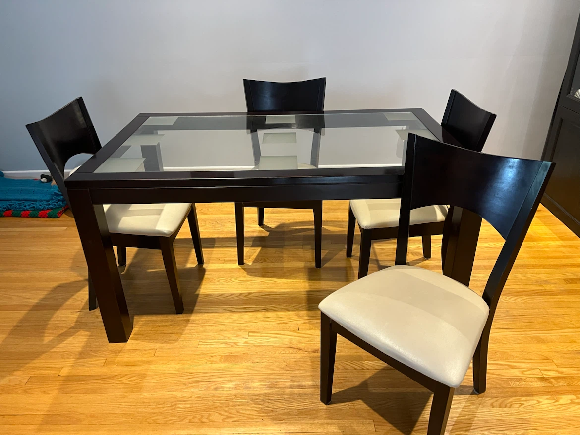 Glass Top Dining Table Set with 4 Chairs - photo 3