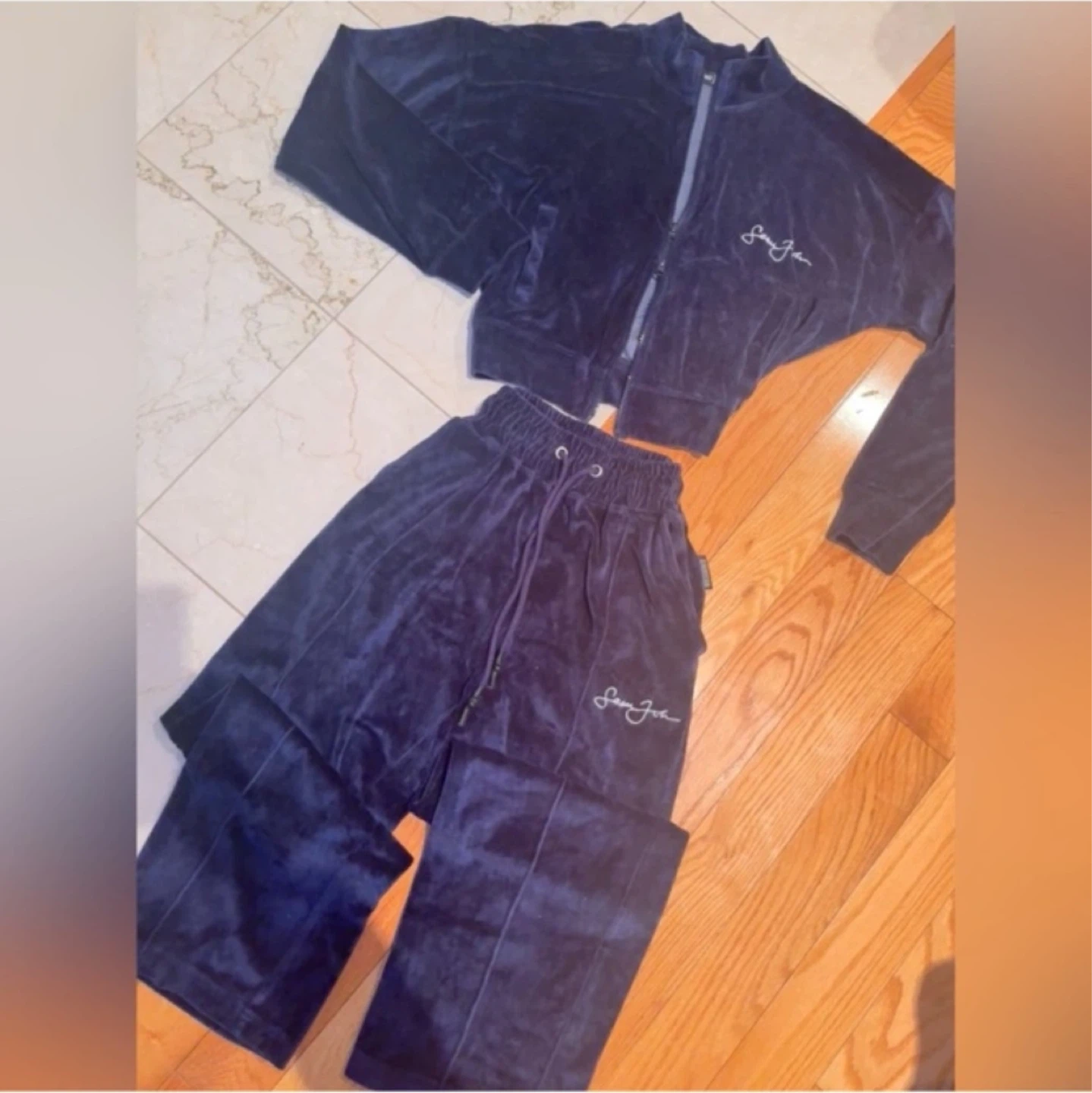 Missguided velour tracksuit set navy S/P - photo 2