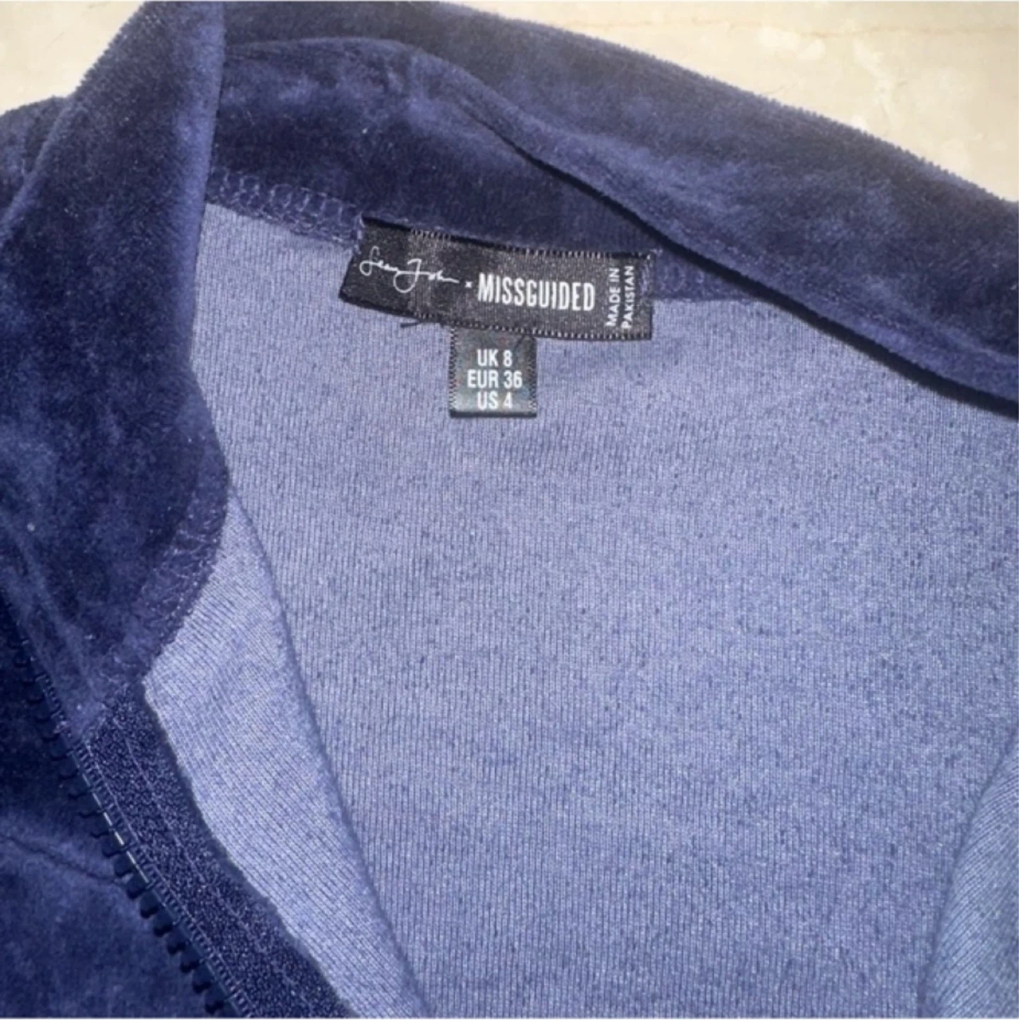 Missguided velour tracksuit set navy S/P - photo 4