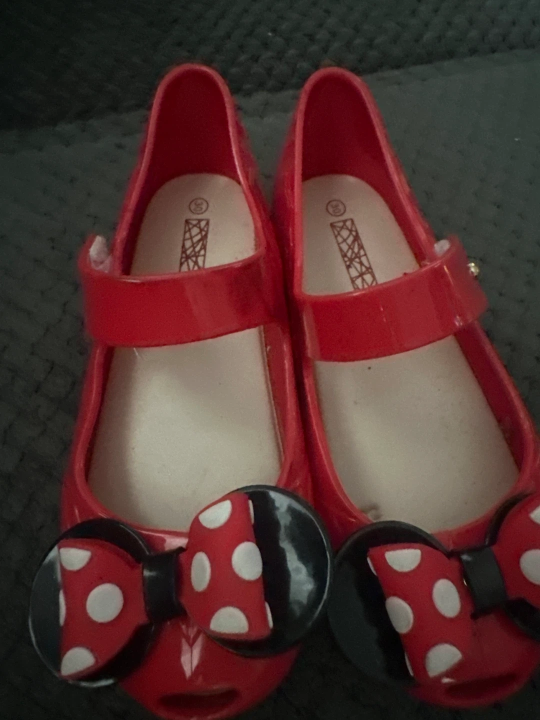 Red Minnie Mouse Mary Jane Shoes Size 30