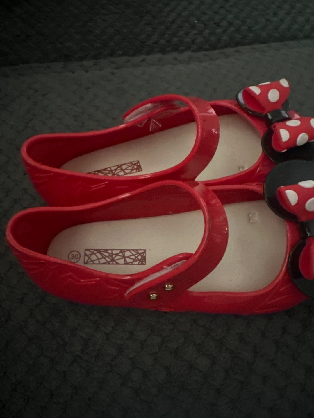 Red Minnie Mouse Mary Jane Shoes Size 30 - photo 2