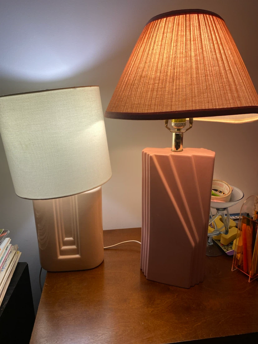 Retro Ceramic Table Lamp blush pink