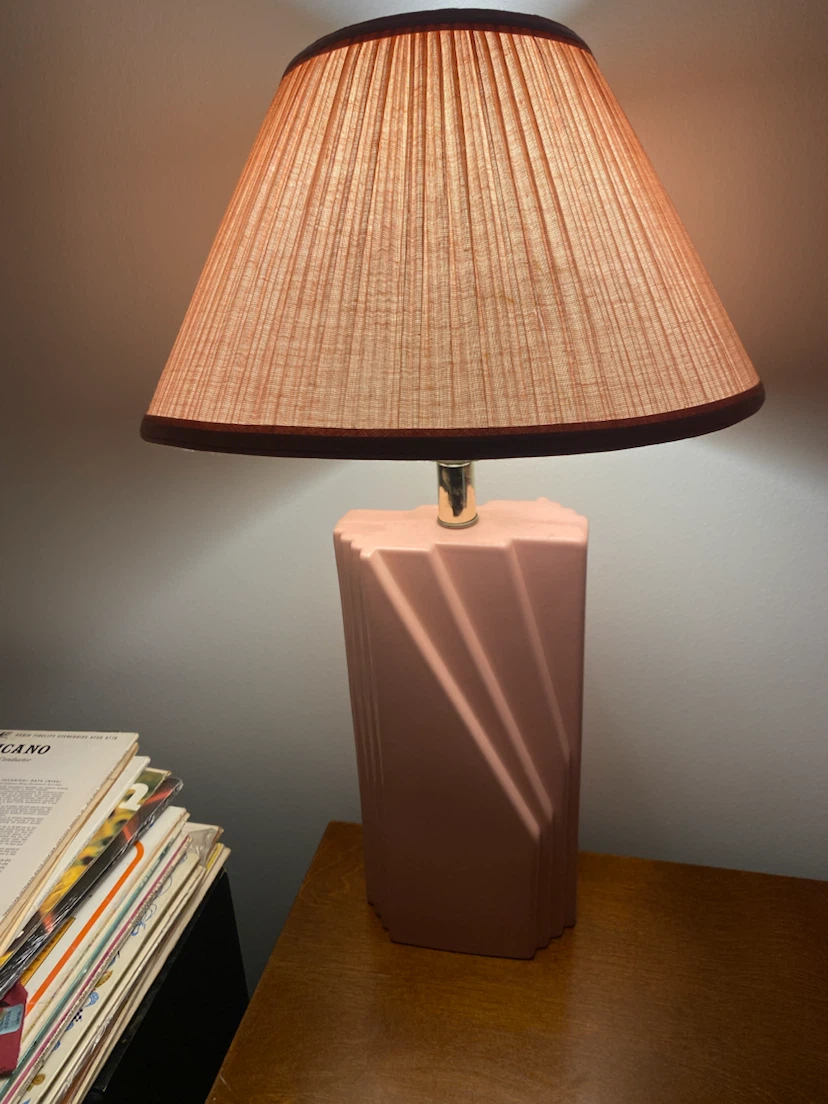 Retro Ceramic Table Lamp blush pink - photo 2