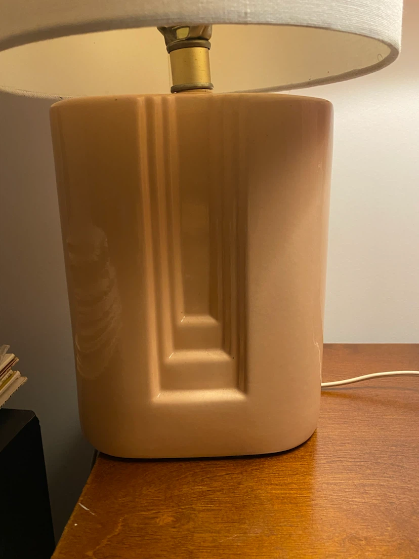 Retro Ceramic Table Lamp blush pink - photo 3
