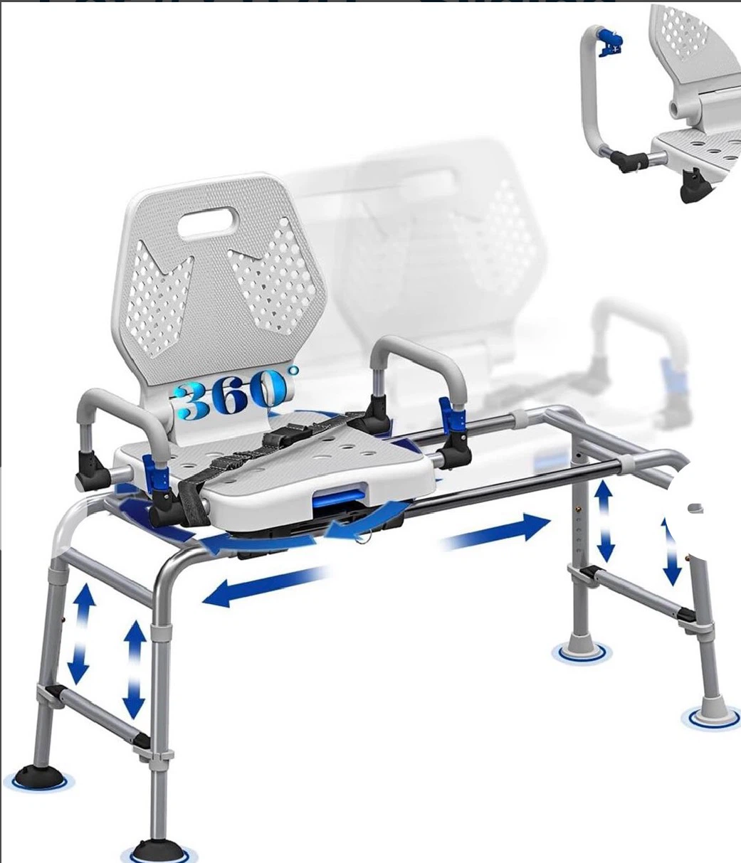 360 Rotating Shower Chair with Sliding Seat