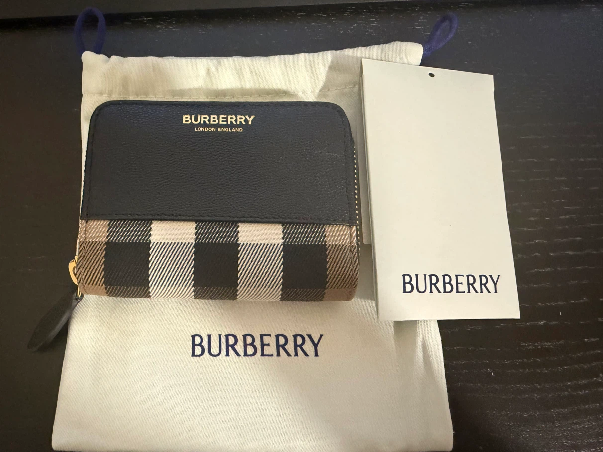 Mint Burberry Small Zip Around Wallet