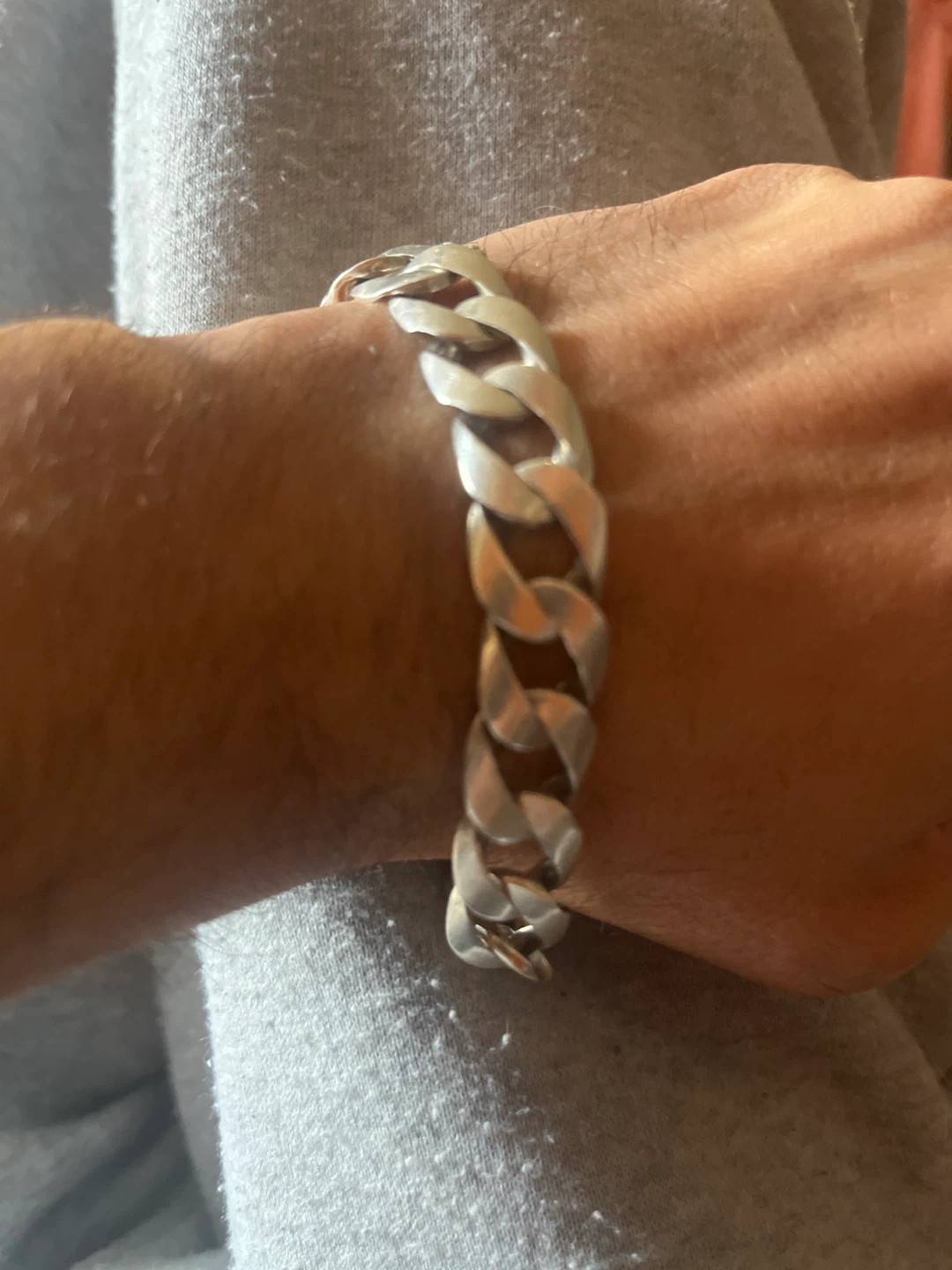 Silver Cuban Link Bracelet stamped 925 weight a Troy oz