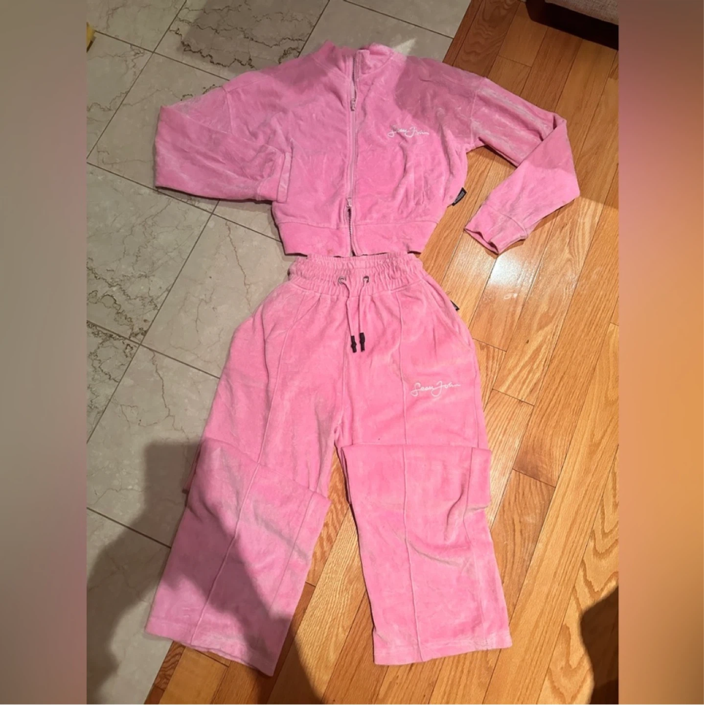 Velour Tracksuit Set Bubblegum S-M
