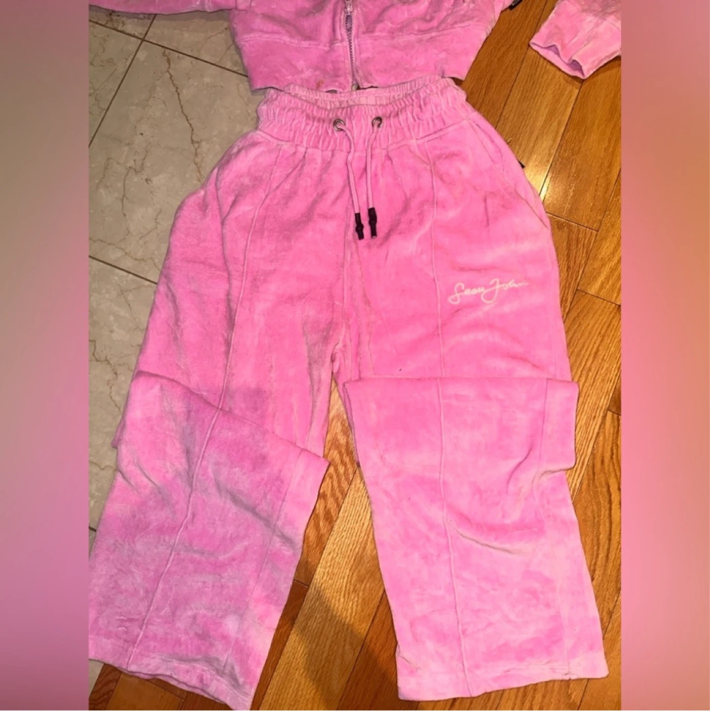Velour Tracksuit Set Bubblegum S-M - photo 3