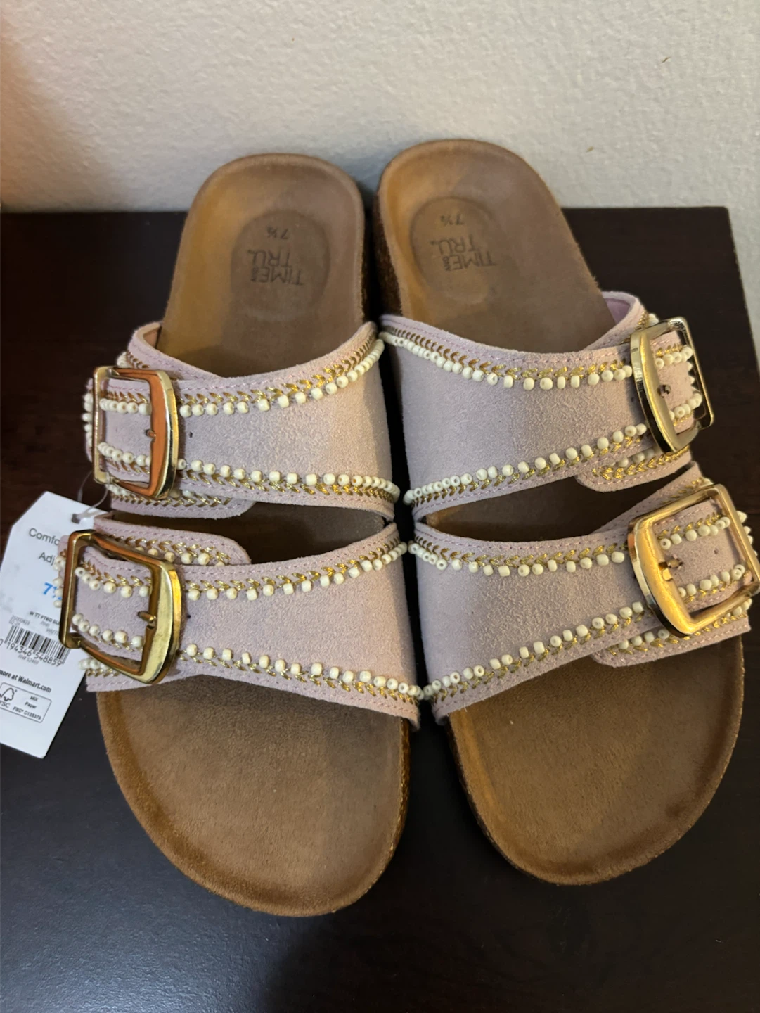 NEW-Time and Tru Women's Beaded Slides Size 7.5