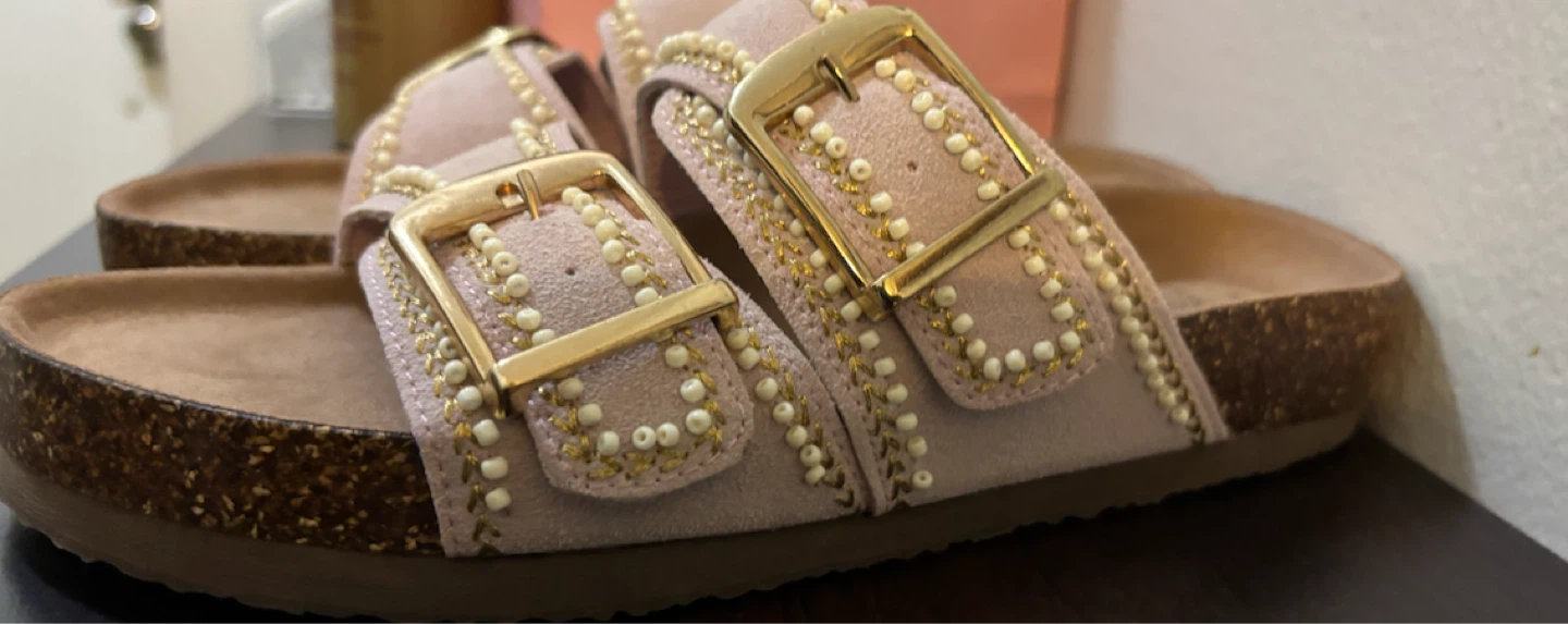 NEW-Time and Tru Women's Beaded Slides Size 7.5 - photo 2