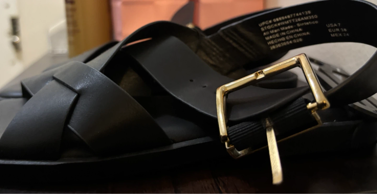 NEW-Time and Tru Black Strappy Sandals - photo 2