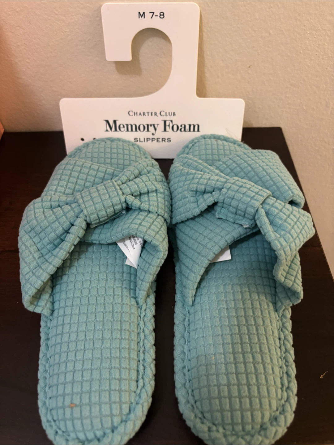NEW-Charter Club Memory Foam Slippers - Medium