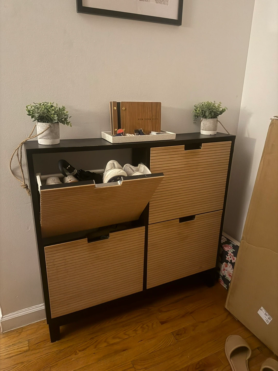 Shoe Cabinet with Wood-Look Doors - photo 2