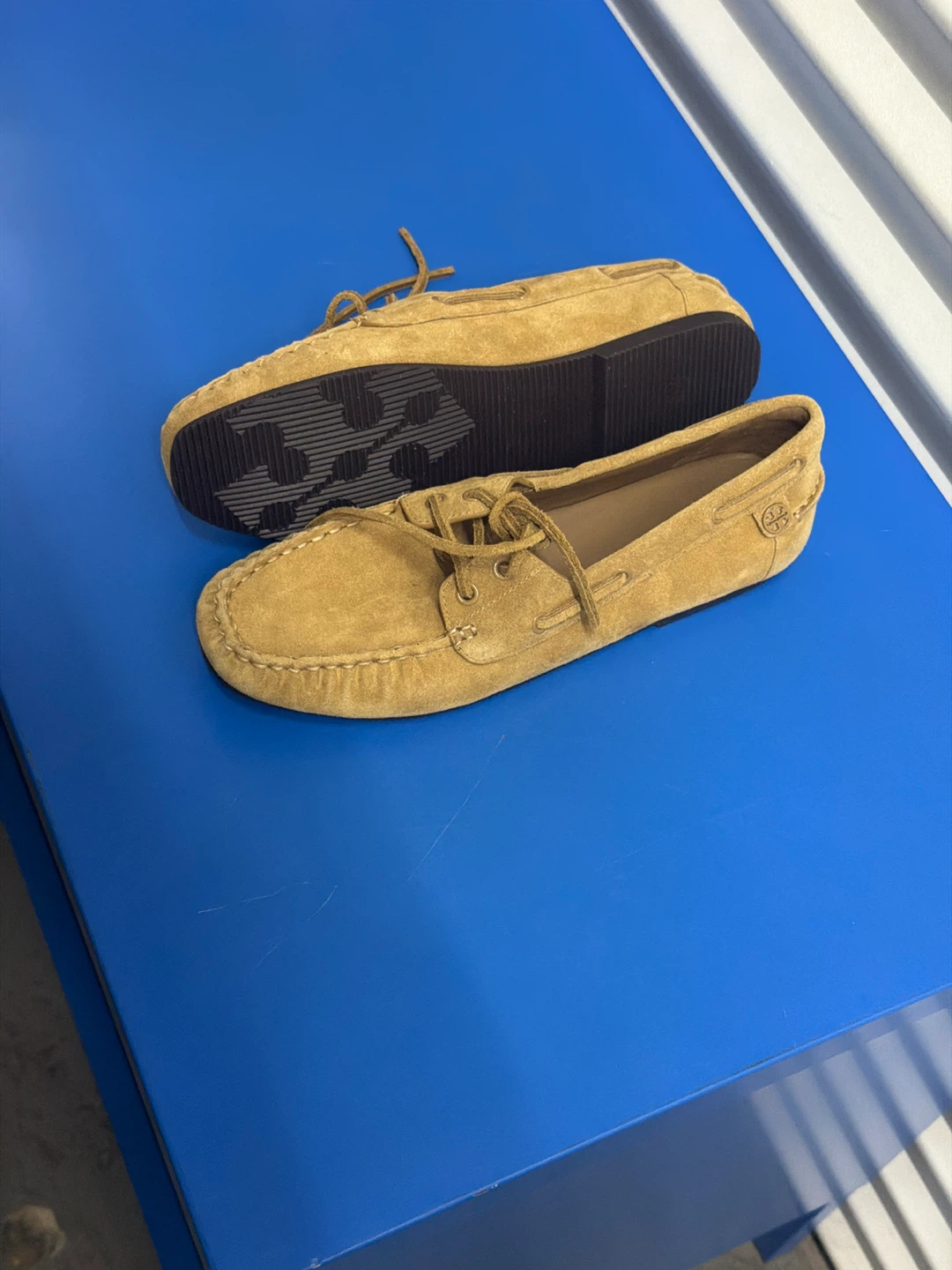 Tory Burch Suede Boat Shoes Tan Women's Size 7.5M - photo 2