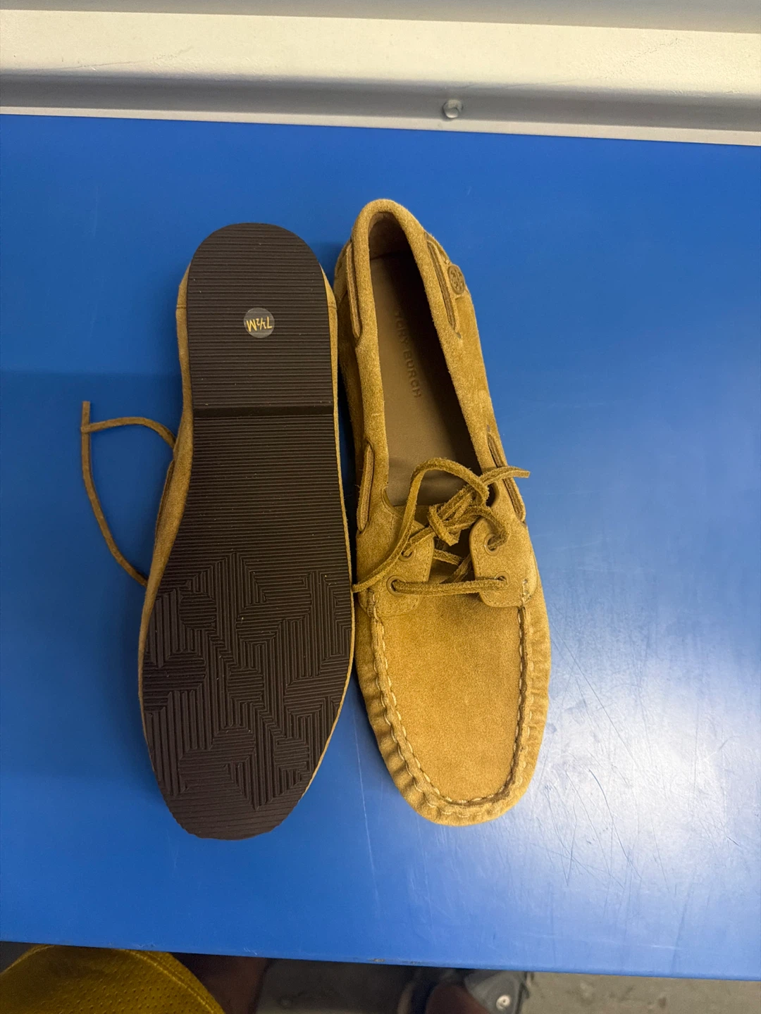 Tory Burch Suede Boat Shoes Tan Women's Size 7.5M - photo 3