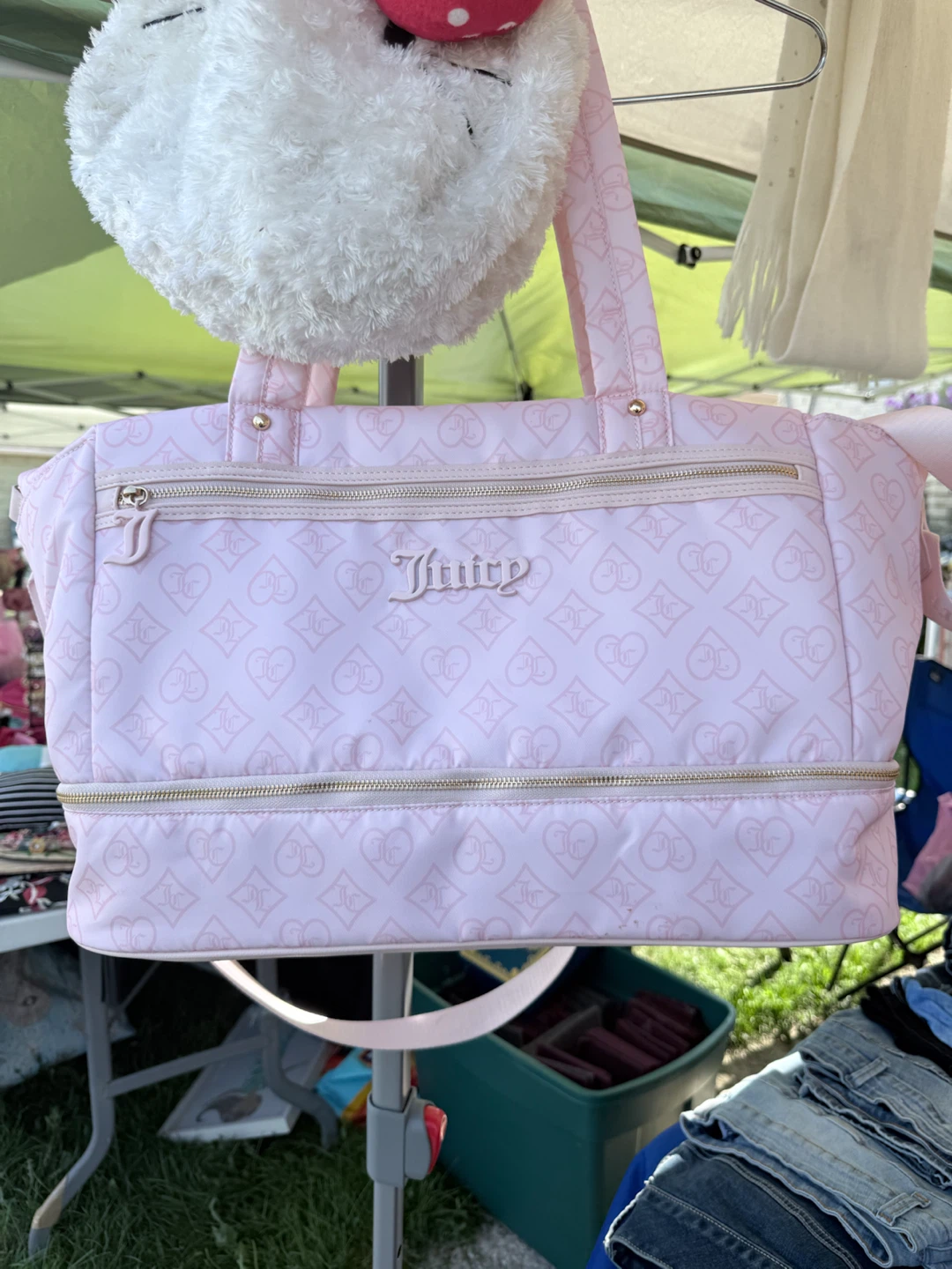 Juicy Couture Pink Logo Print Travel Bag