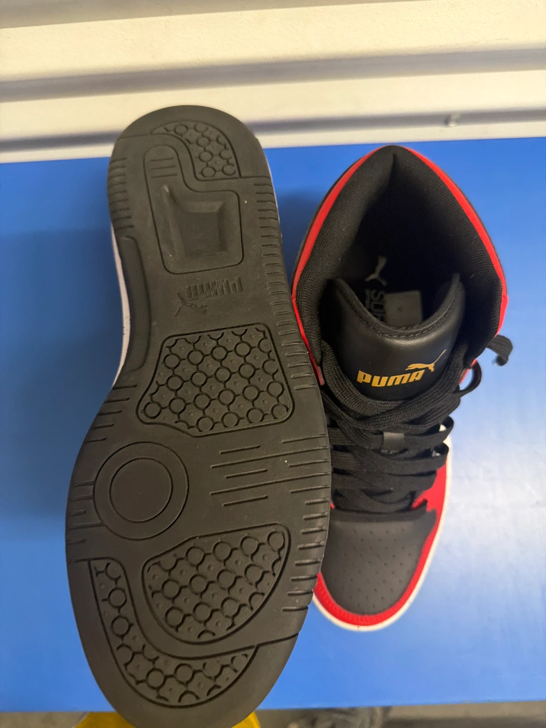 Puma High Top Sneakers Black Red White Size US 8.5 - photo 3